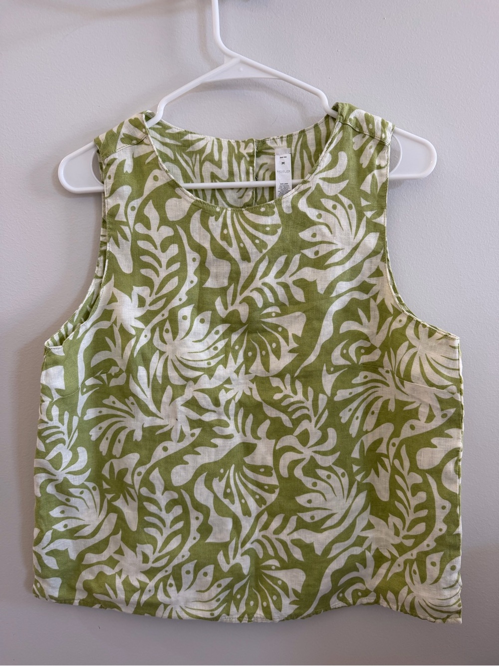 Rachel Zoe Linen Tropical Print Sleeveless Top – Size Medium – NWT